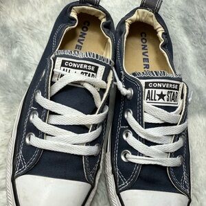 Converse Kids Dark Blue Canvas Sneakers
